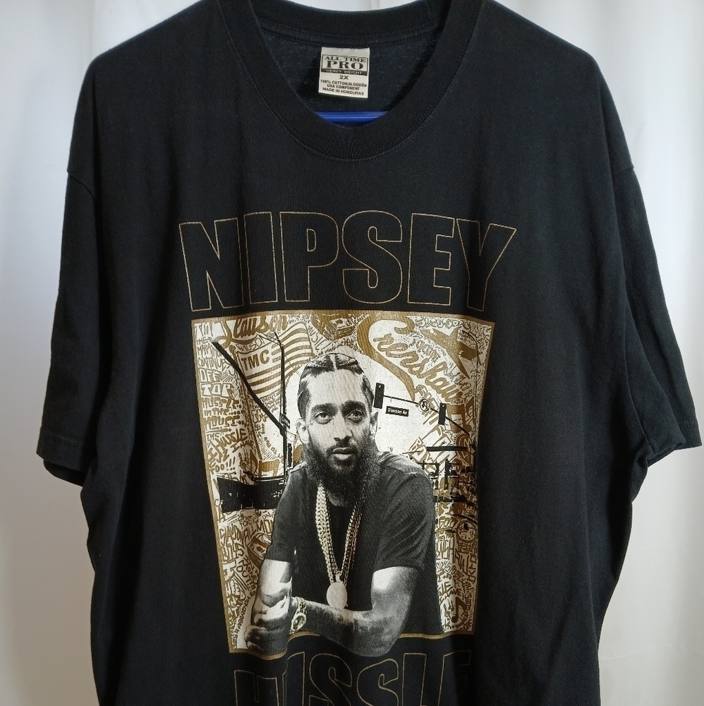 #343 Men's ALL Time Pro Nipsey Hussle Black T-Shirt Size 2XL